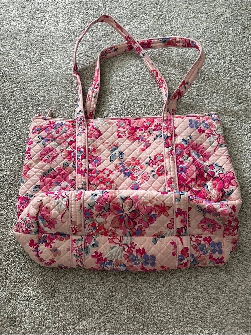 Vera Bradley Pink Floral Quilted Shoulder Tote